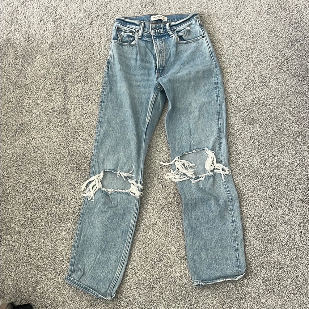 Abercrombie & Fitch Blue Straight Leg Jeans
